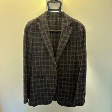 SUIT SELECT 네이비 계열 체크 테일러드 자켓 165/74