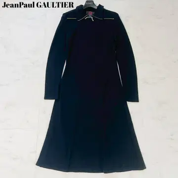레어 새상품급 장 폴 고티에 클래식 지퍼 디자인 롱 원피스 블랙