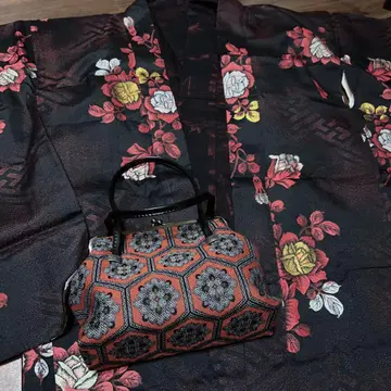 코몬 기모노 겉옷 오비 백 세트