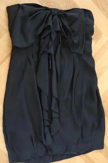 ZARA 리본 포함 블랙 쉬폰 뷔스티에 M [미사용품]