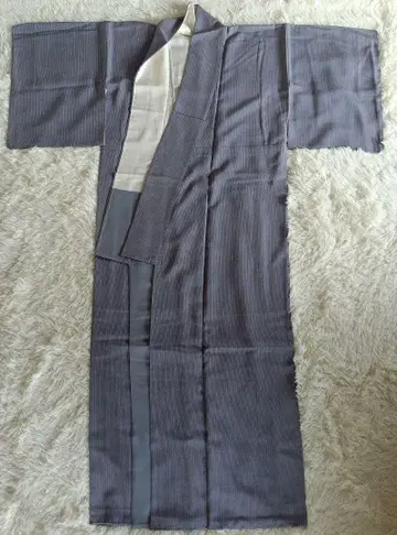 연보라 스트라이프 무늬 코몬 기모노