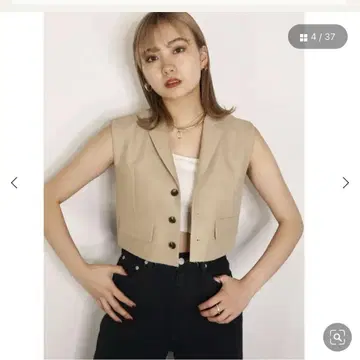 EMODA 아이보리 크롭 수트 베스트 F