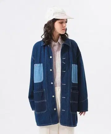 [ 미사용품 ] BEAMS BOY 클레이지 빅 커버올 코트