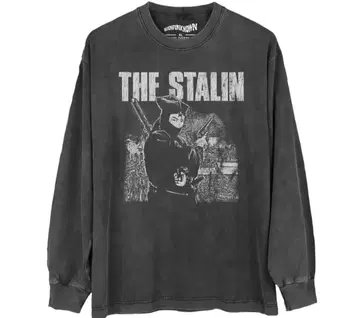 THE STALIN 긴팔 티셔츠 워시드 블랙 그레이