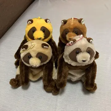 흐물탱 너구리 마스코트 키링 4개 세트