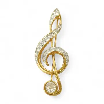 SWAROVSKI 스와로브스키 브로치 음표 모티브 골드