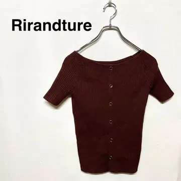 Rirandture 반팔 니트 스웨터 반팔 풀오버 버튼 없음