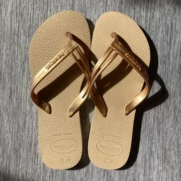 havaianas 비치 샌들 골드 계열 37/38