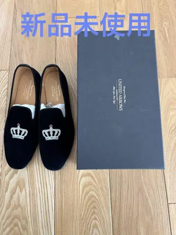 미사용 새상품 UNITED ARROWS 크라운 자수 슬립온