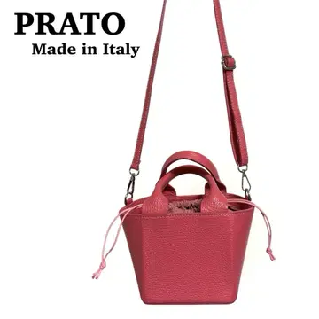 PRATO 플라토 천연 가죽 이탈리아제 2WAY 숄더 핸드백 핑크