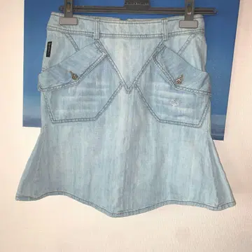 컨디션 최상 ARMANI JEANS 라이트 블루 데님 타이트 스커트