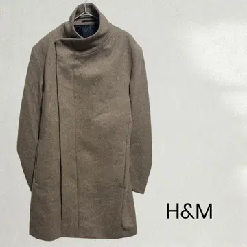 H&M 하이넥 롱 코트 여성용 고급 브라운 36 새상품급