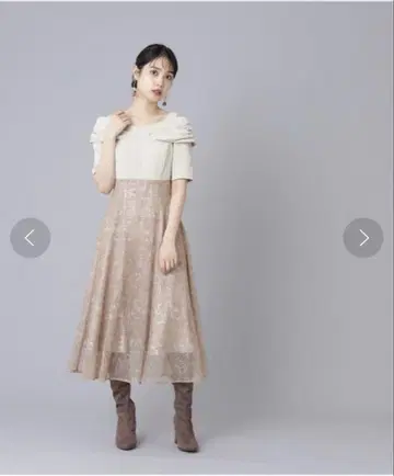 질 바이 질 스튜어트 레이스 오프숄더 원피스 베이지 M