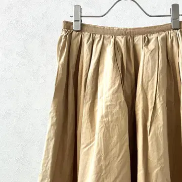 BRAHMIN 롱 스커트 플레어 무지 심플 일본제 면 100%