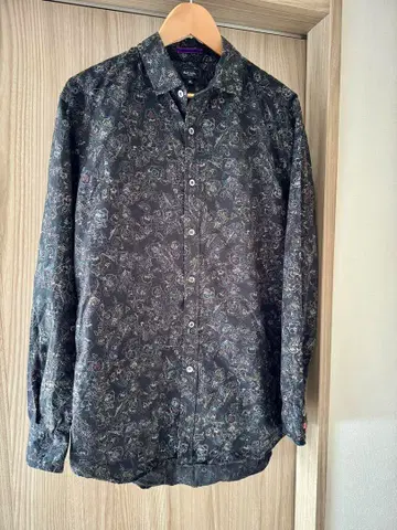Paul Smith 꽃무늬 코튼 셔츠 XL 블랙