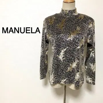 MANUELA 골드 컬러 보태니컬 무늬 블라우스