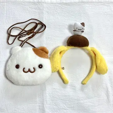 산리오 머핀 봉제 인형 퍼스 폼폼푸딩 머리띠