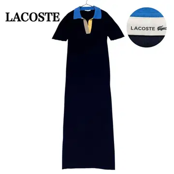 LACOSTE 라코스테 니트 롱 원피스 네이비 맥시 I라인