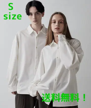 [CLEL] 벌룬 소매 루즈 레귤러 카라 셔츠 화이트 S 사이즈