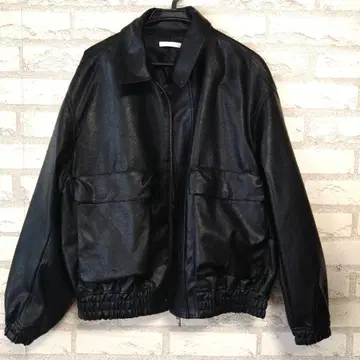 WYM ARTIFICIAL GRAIN 가죽 숏 블루종