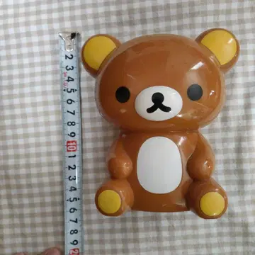 리락쿠마 저금통 브라운 약 17cm