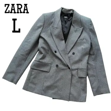 ZARA 더블 브레스트 테일러드 자켓 L 깅엄 체크