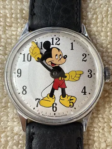 미키마우스 빈티지 손목시계 Mickey Disney 수동 와인딩식