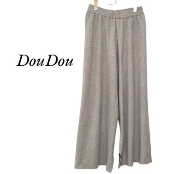 DouDou 슬릿 니트 팬츠 그레이 DouDou