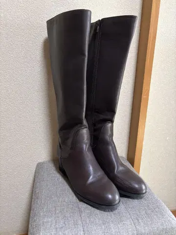 다크 브라운 롱 부츠 힐 4.5cm