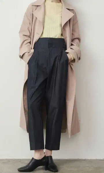 ELENDEEK BUTTON BELT TUCK PT 02 인디고