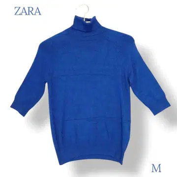 ZARA 자라 M 사이즈 상의 니트 스웨터 5분 소매 터틀넥