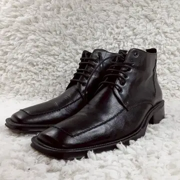새상품급 26cm VISARUNO 비살노 부츠 블랙 천연 가죽 이탈리아제