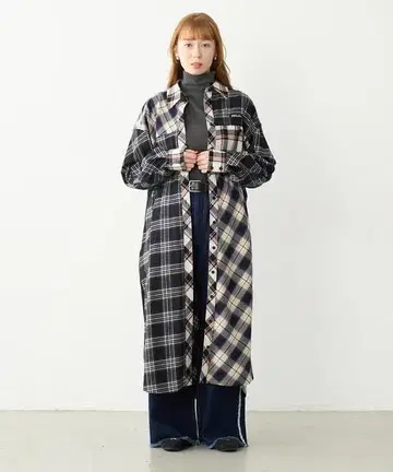 PLAID PATCHWORK SHIRT DRESS