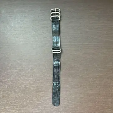 호시바 착용 크로커다일 블랙 가죽 벨트