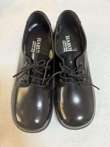 HARUTA 블랙 레이스업 로퍼 25cm