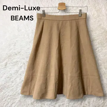 Demi-Luxe BEAMS 울 플레어 스커트 미디 기장 안감 있음 M