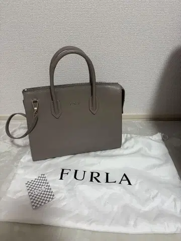 FURLA 그레이 가죽 토트백