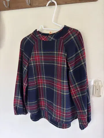 블루폰세 울 티셔츠 블록 체크 로브 38
