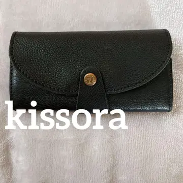 kissora 블랙 가죽 장지갑 스냅 버튼식 중고