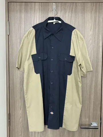 Dickies 네이비 베이지 투톤 워크 셔츠