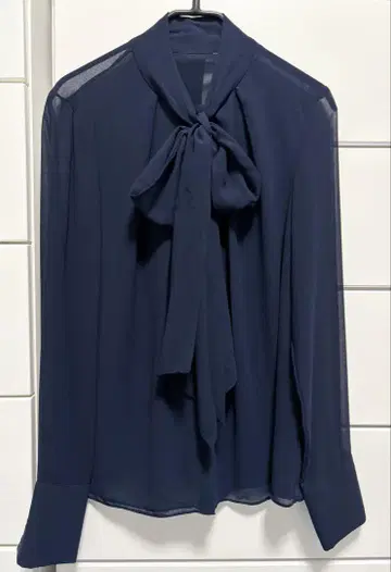 ZARA 보타이 블라우스 리본 시스루