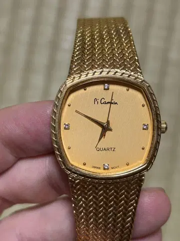 QUARTZ PI CAMIAN 골드 쿼츠 손목시계 미작동