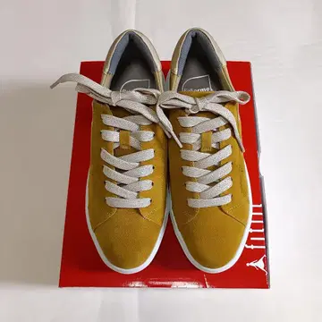 핏핏 fitfit 하이라이즈 가죽 스니커즈 머스타드 24cm