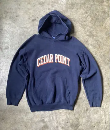 빈티지 CEDAR POINT GILDAN 후드티 M 네이비