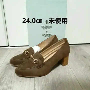 새상품 로페피크닉 HARUTA 힐 로퍼 브라운 24.0 미사용