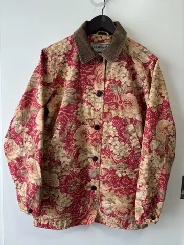 LL Bean Floral 꽃무늬 커버올 번 코트 자켓 여성용
