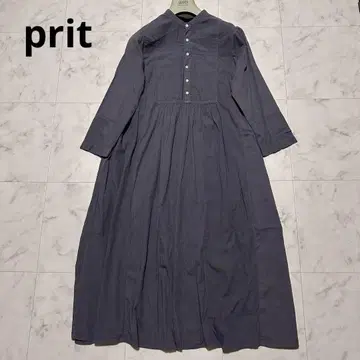 프릿 보일 코튼 롱 원피스 개더 턱 염색 손세탁 가능