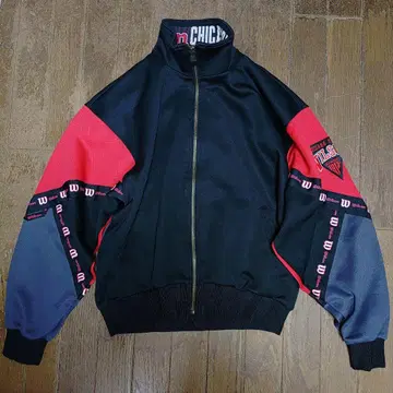 90s 윌슨 Wilson 레트로 트랙 자켓 블랙 레드 M 저지