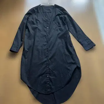 블랙 셔츠 원피스 긴팔 면 100%