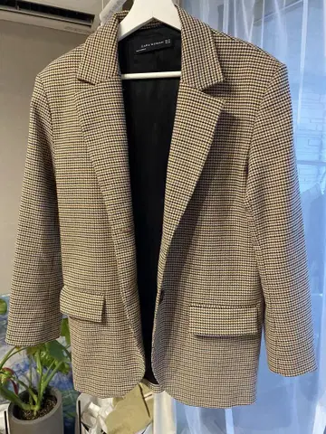 ZARA WOMAN 하운드투스 패턴 테일러드 자켓